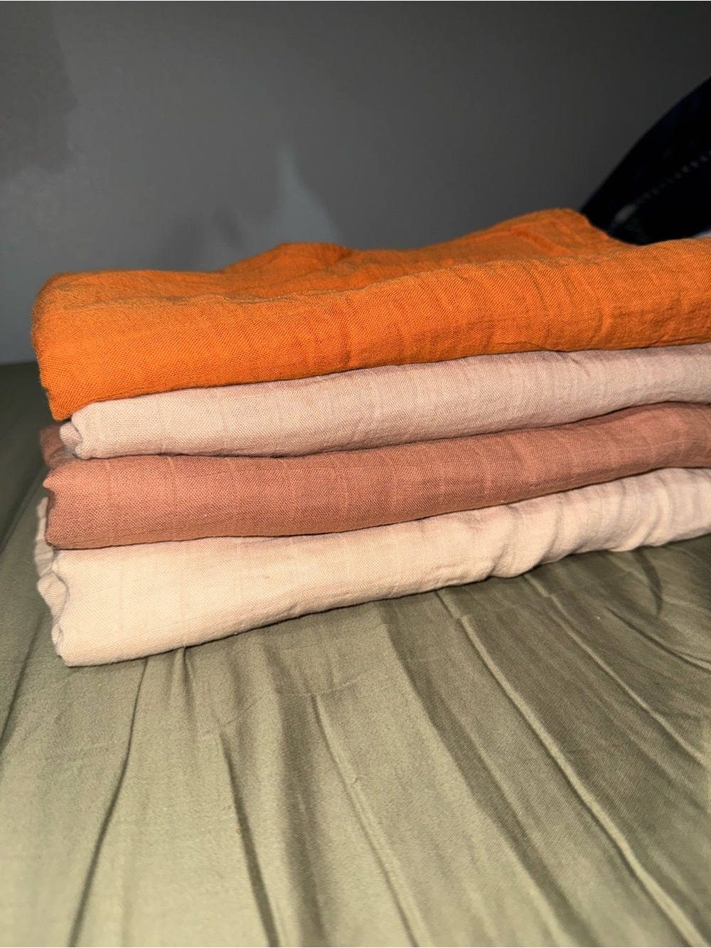 Swaddle Baby Blankets - Set of 4 (Rust, Taupe, Cocoa, Cream) - Picture 3 of 5